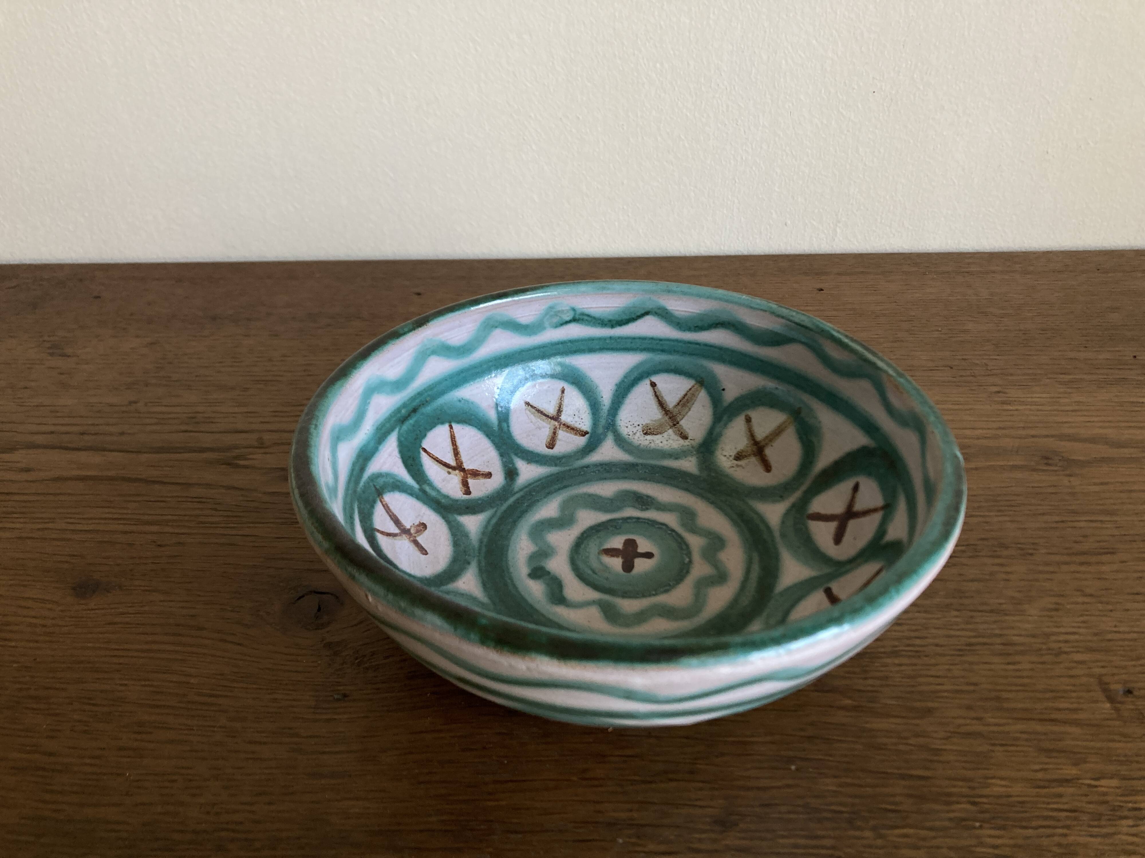 Robert Picault 1960 Vallauris salad bowl signed in full