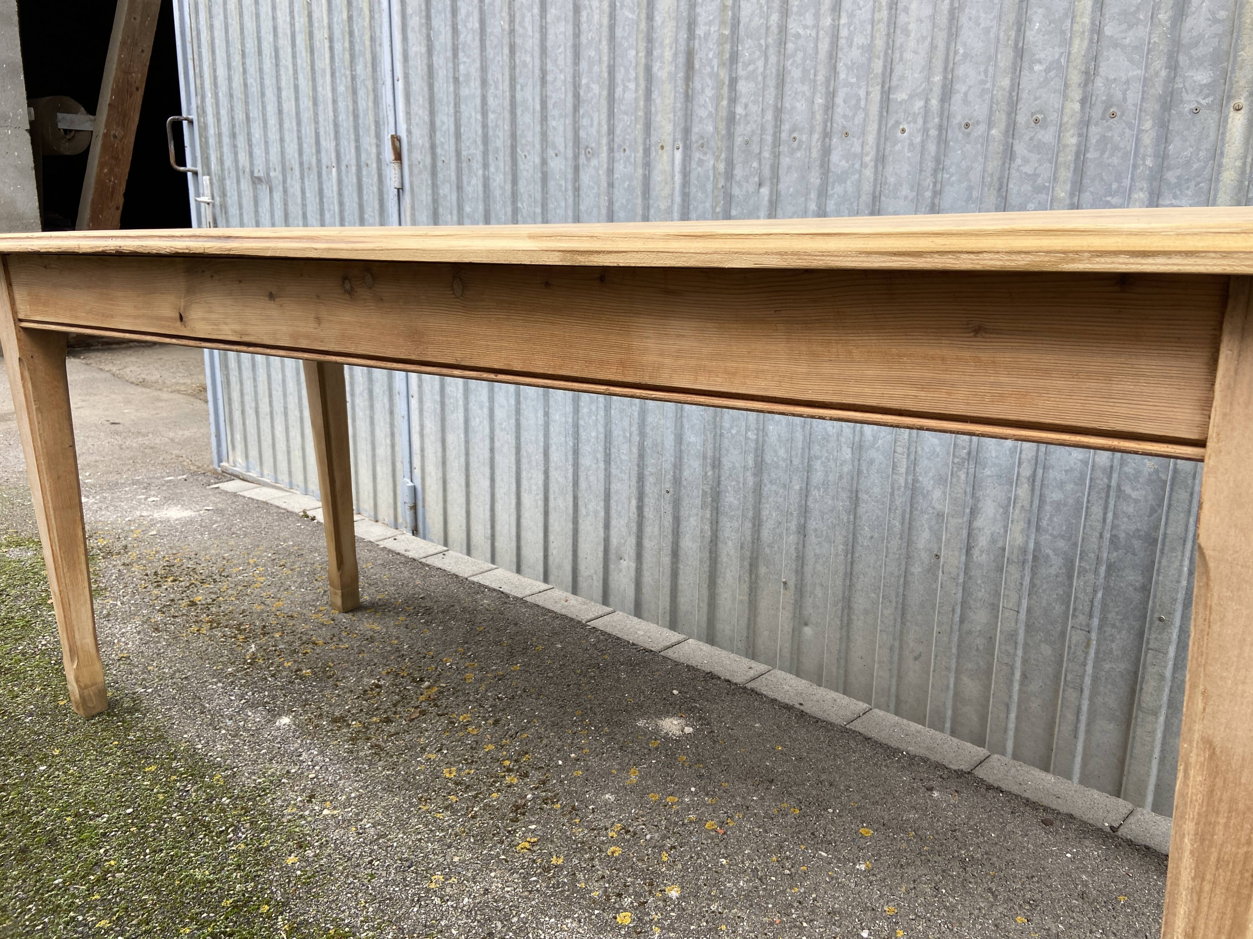 large farm table 185 cm in raw natural fir wood