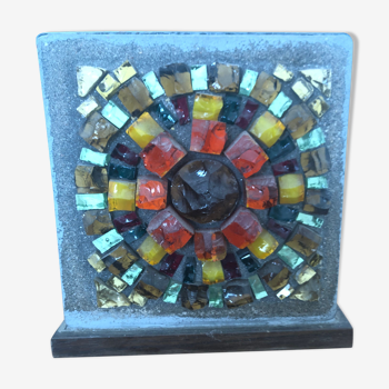 Table lamp with multicolored shards of resin 70s