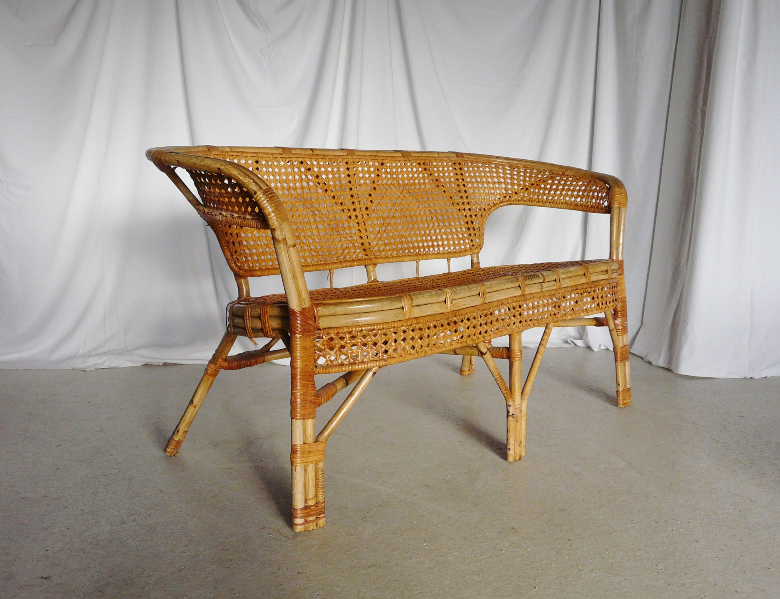 Bamboo and rattan sofa