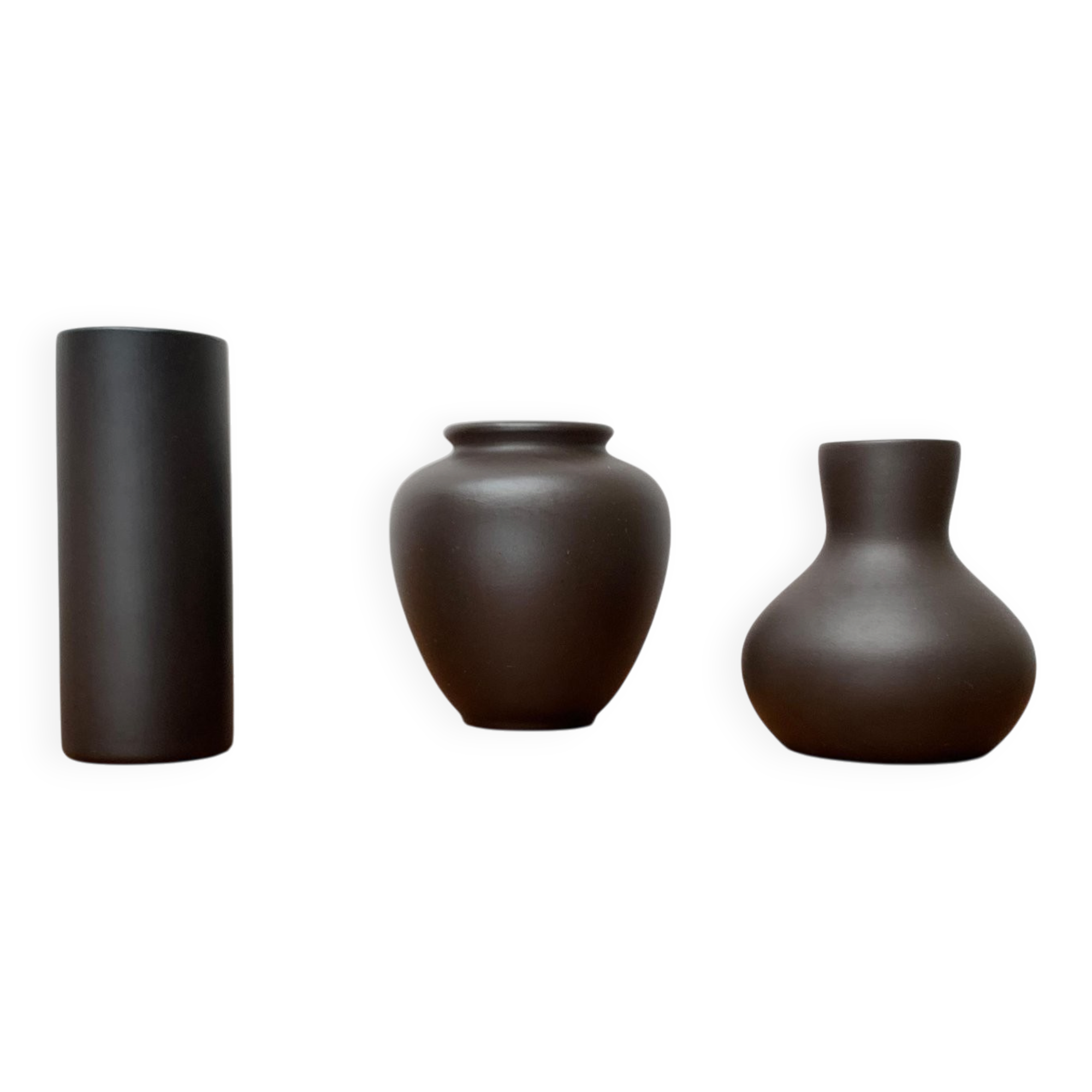 Minimalist German ceramic vases from the mid-century, Wormser Terra-Sigillata, 1960s, set of 3.