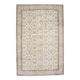 7x10 Floral Cream & Brown Vintage Rug, 212x317Cm