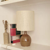 Stoneware and woven jute lamp