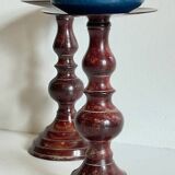 BOUGEOIRS Vintage Patinated Metal Candle Holders