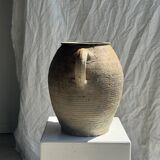 Large beige jar with 2 handles H27