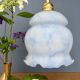 Vintage globe pendant light in white and blue opaline