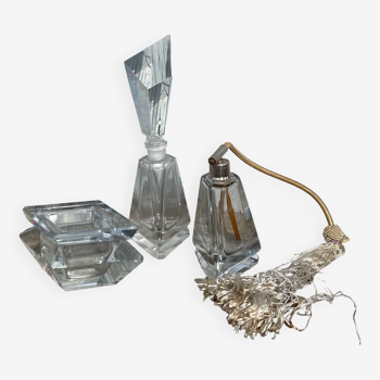 Flacon de parfum / Vanité en cristal Art Déco