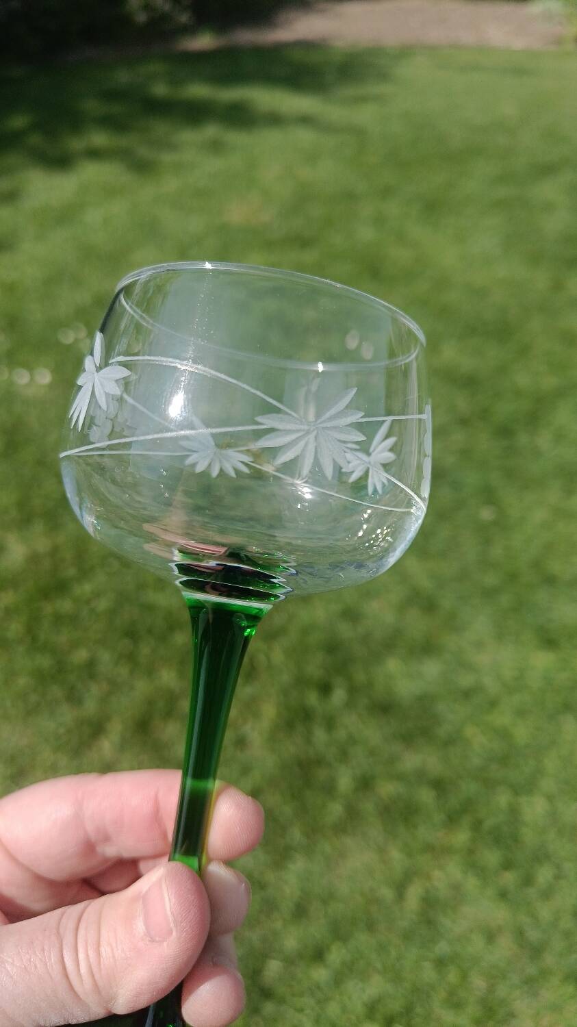 Antique engraved glasses from Alsace