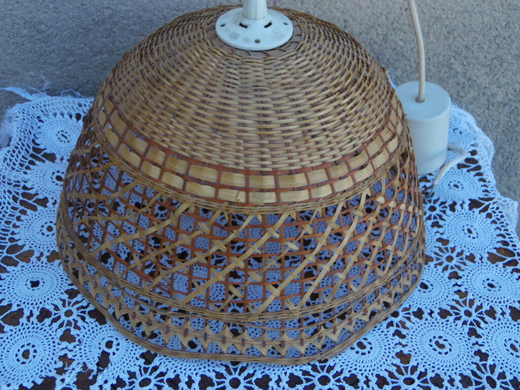 Honey and caramel wicker hanging lamp