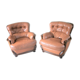Pair of leather armchairs