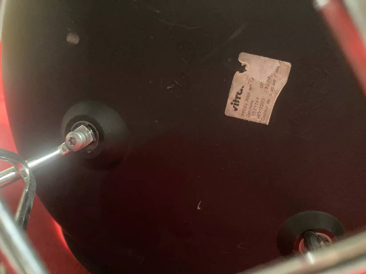 Pair of black Vitra DSR chairs