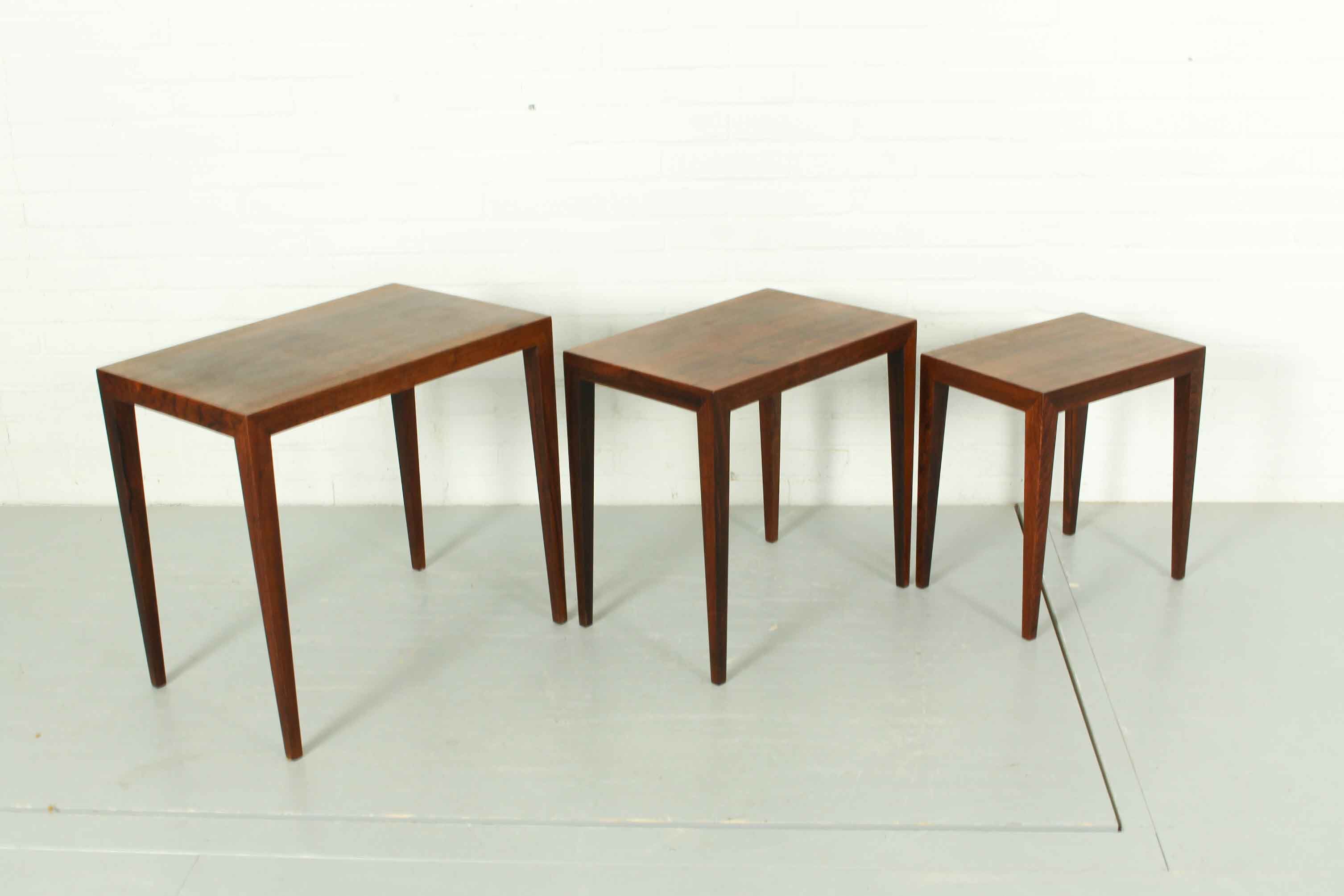 Severin Hansen model 163 rosewood nesting tables by Bovenkamp, 1960