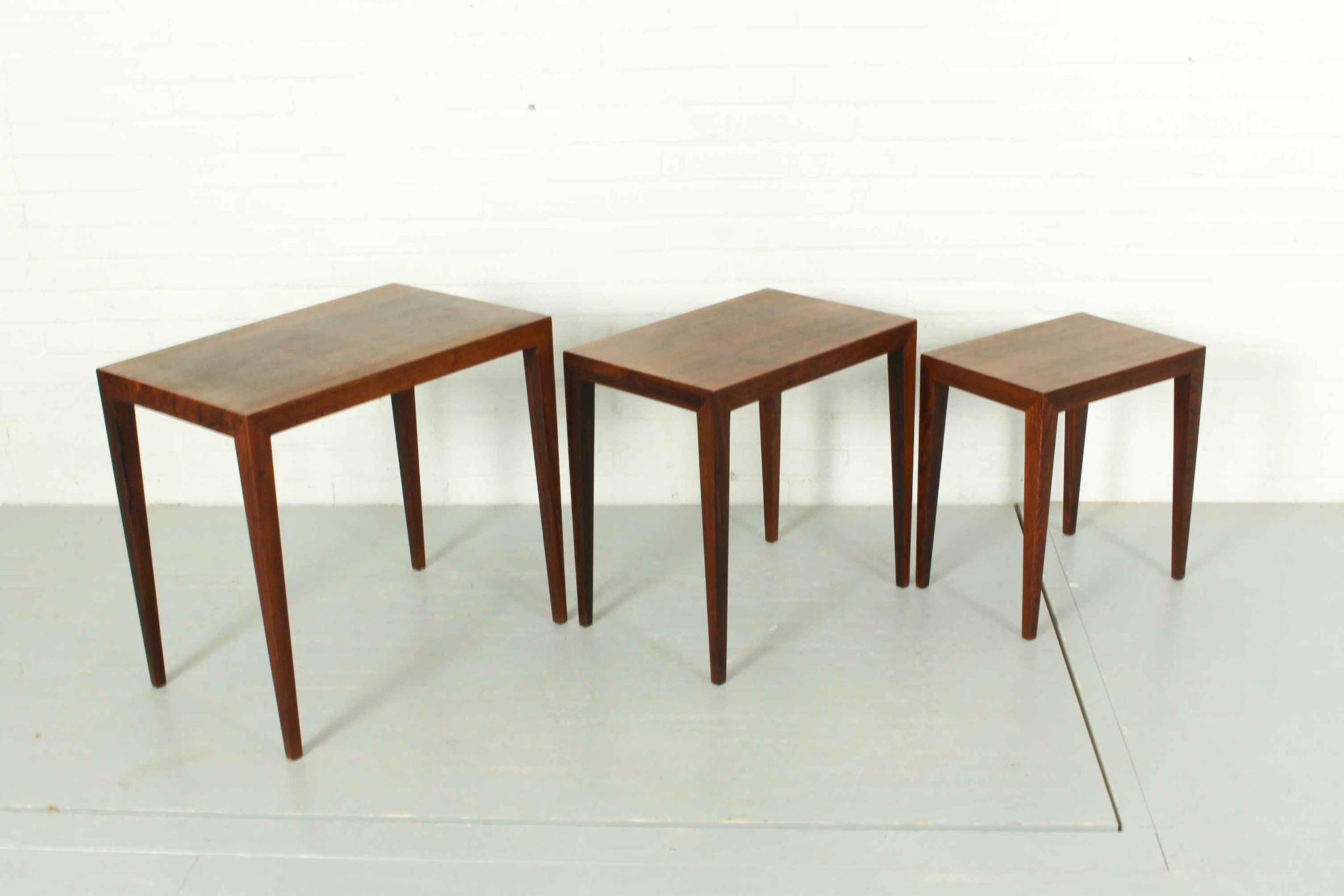 Tables gigognes en palissandre par bovenkamp Severin Hansen modèle 163 , 1960