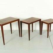 Tables gigognes en palissandre par bovenkamp Severin Hansen modèle 163 , 1960
