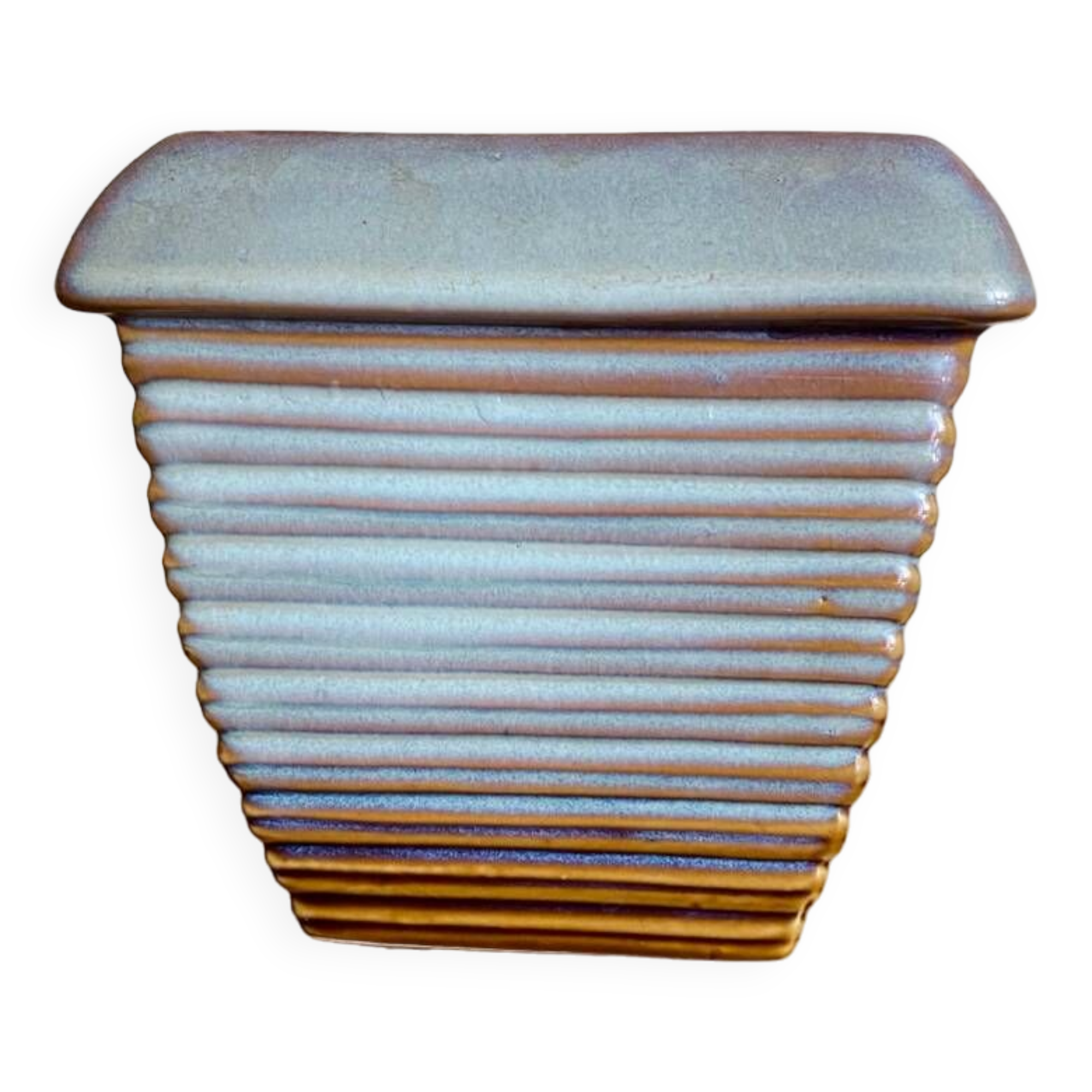 Vase en grès émaillé signé SF