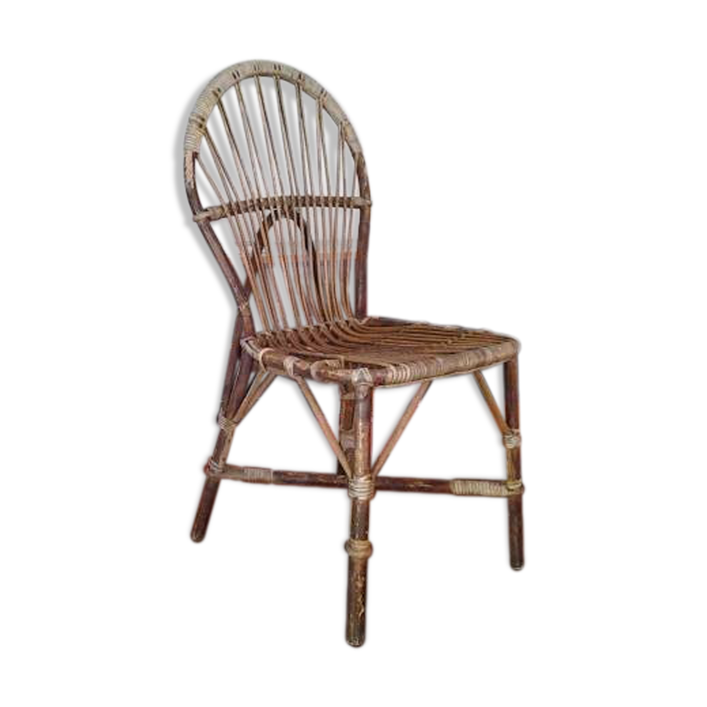 Chaise en bambou et rotin Audoux Minnet Golf Juan des années 50