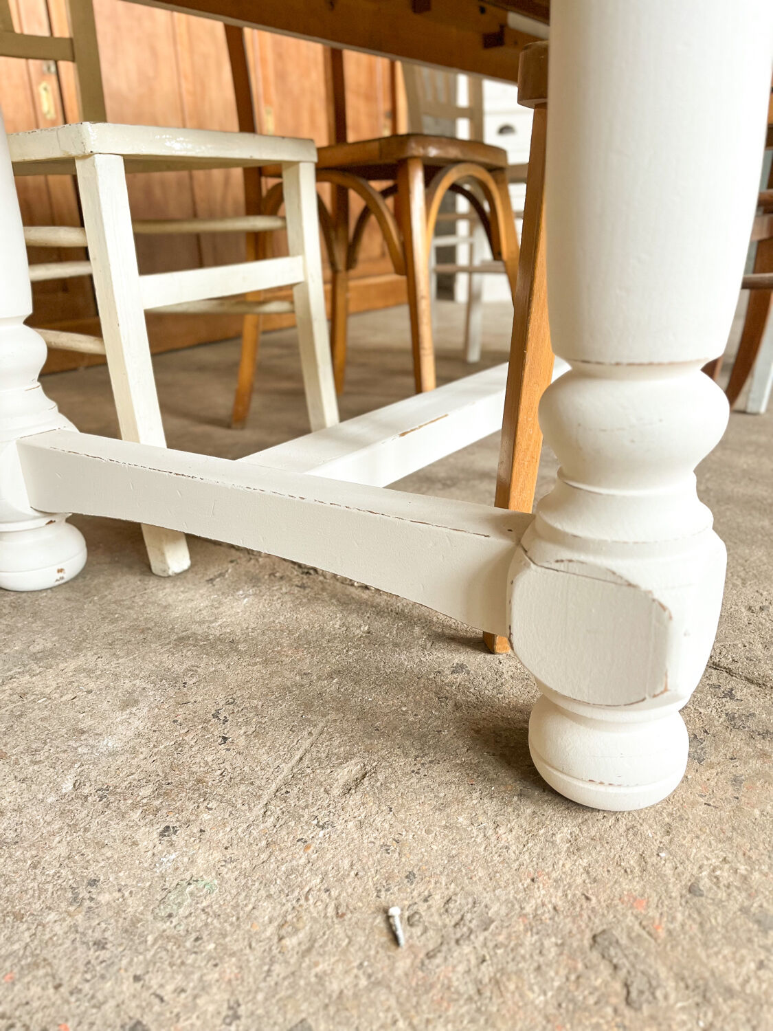 Old white farmhouse table