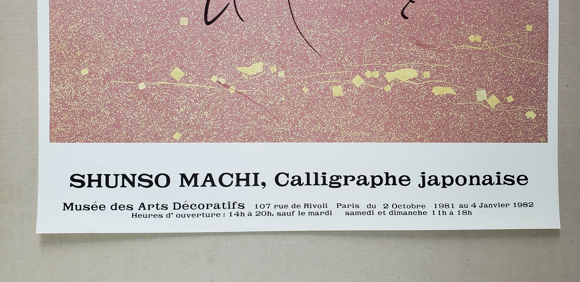 Vintage exhibition poster shunsho machi japanese calligraphy 1981