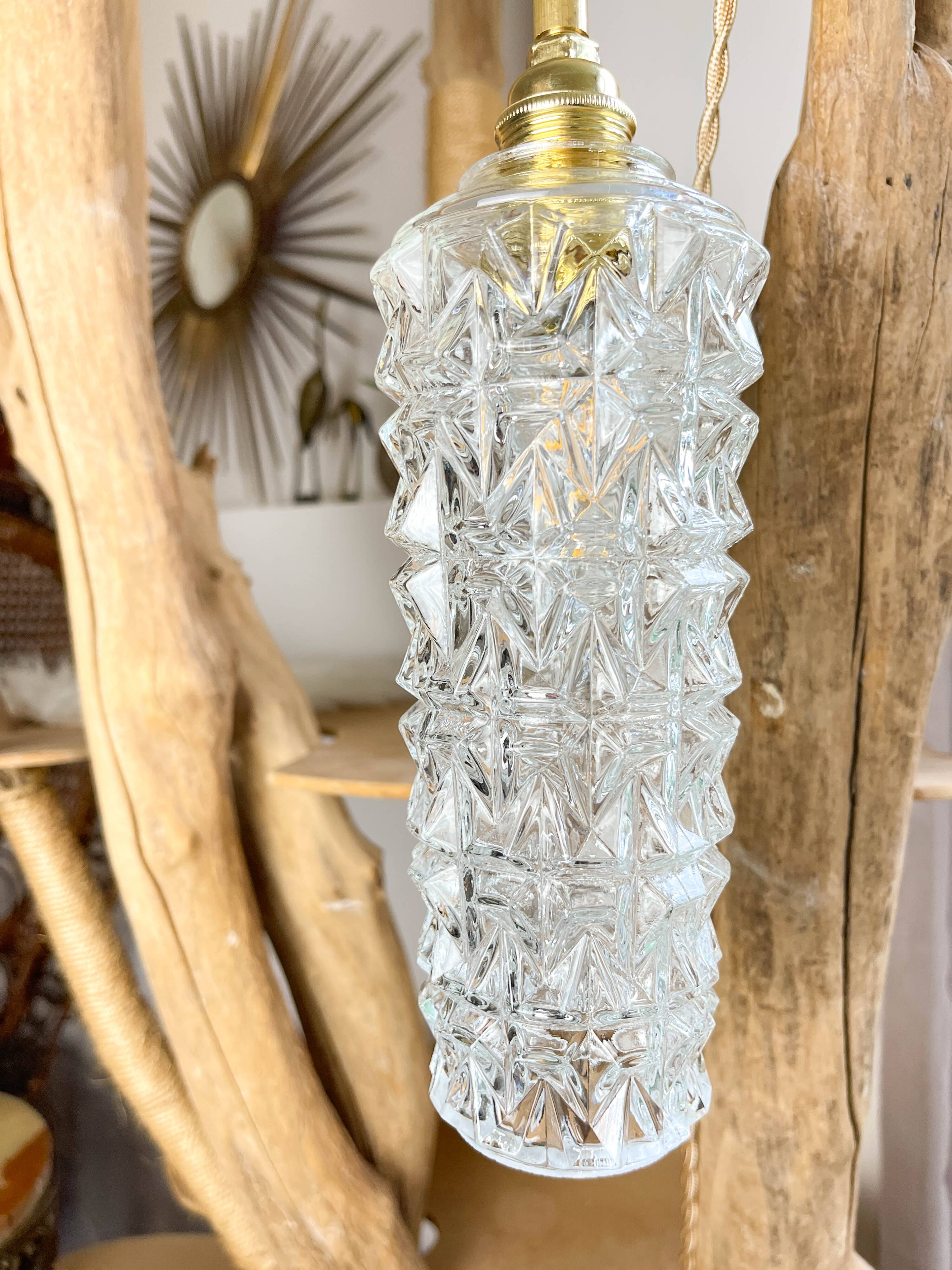 Vintage tulip lamp in customizable glass