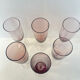 Set of 6 smoked pink champagne flutes – 1970s