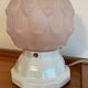 Art Deco powder pink globe lamp and porcelain base