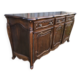 Buffet enfilade de style Louis XV en noyer massif
