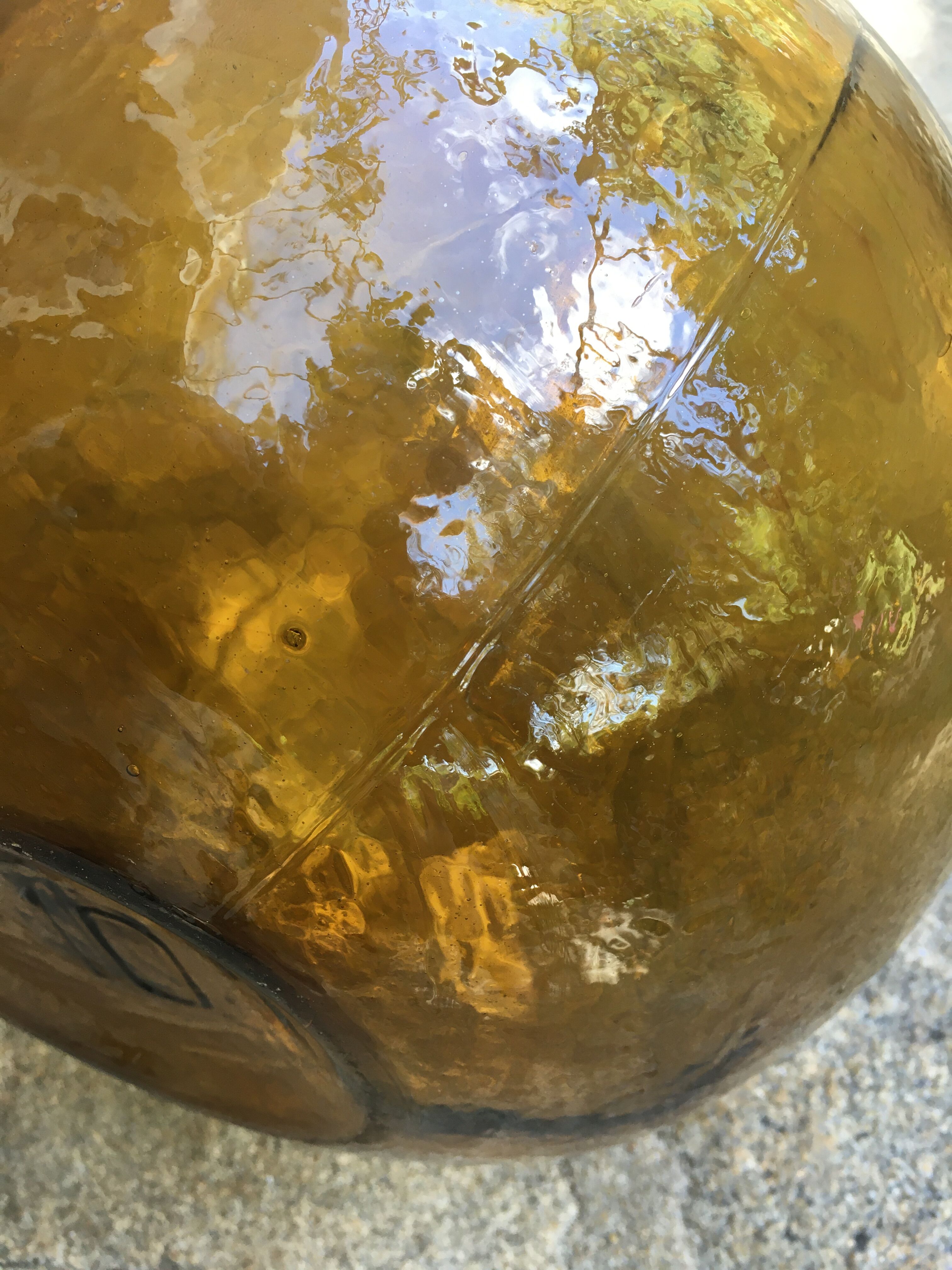 Amber color demijohn 10l