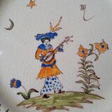 4 Moustiers Longchamp dessert plates. Hand-painted. 1986