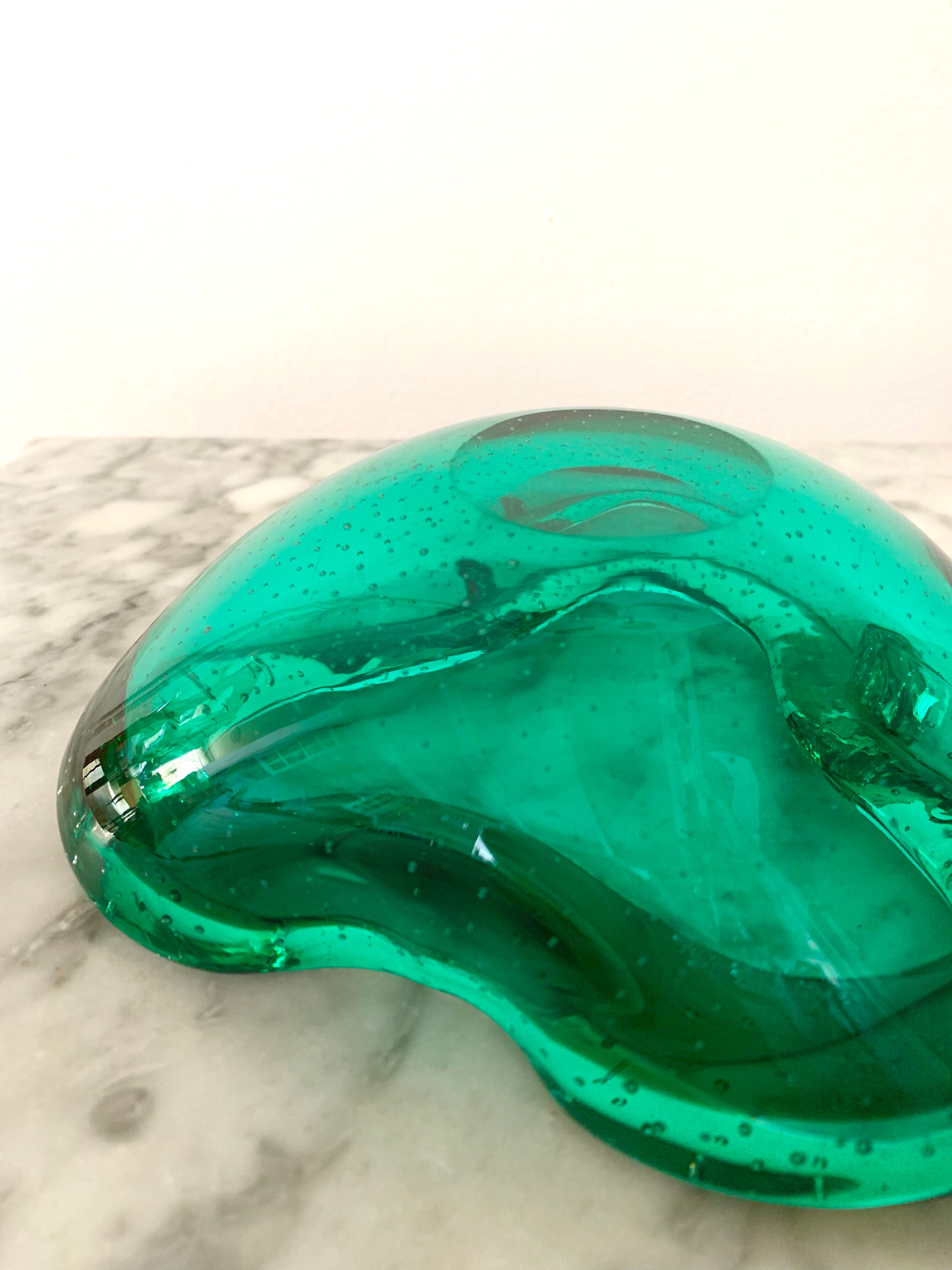 Murano bulicante green bowl