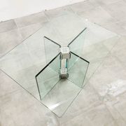 Table basse en verre vintage attribuée à Peter Ghyczy, années 1970