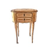 Small kidney side table with drawers in gilded wood, florentine style