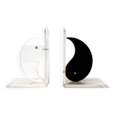 Yin Yang bookends in plexiglass - 1980s postmodern design