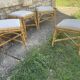 4 tabourets vintage bambou et rotin – années 60/70