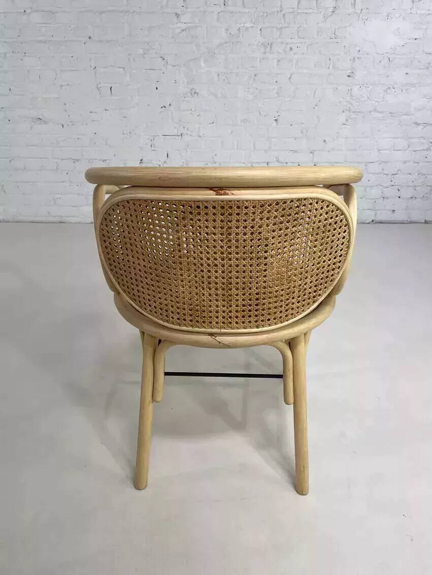 Rattan and cane armchair