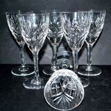 Set of 6 Chantilly wine glasses in cut crystal signed by Saint-Louis 14cm