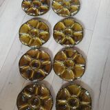8 old GIEN oyster plates + 2 serving dishes