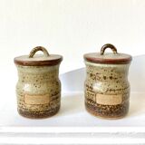 60/70 stoneware spice jars signed Atelier Le Cep