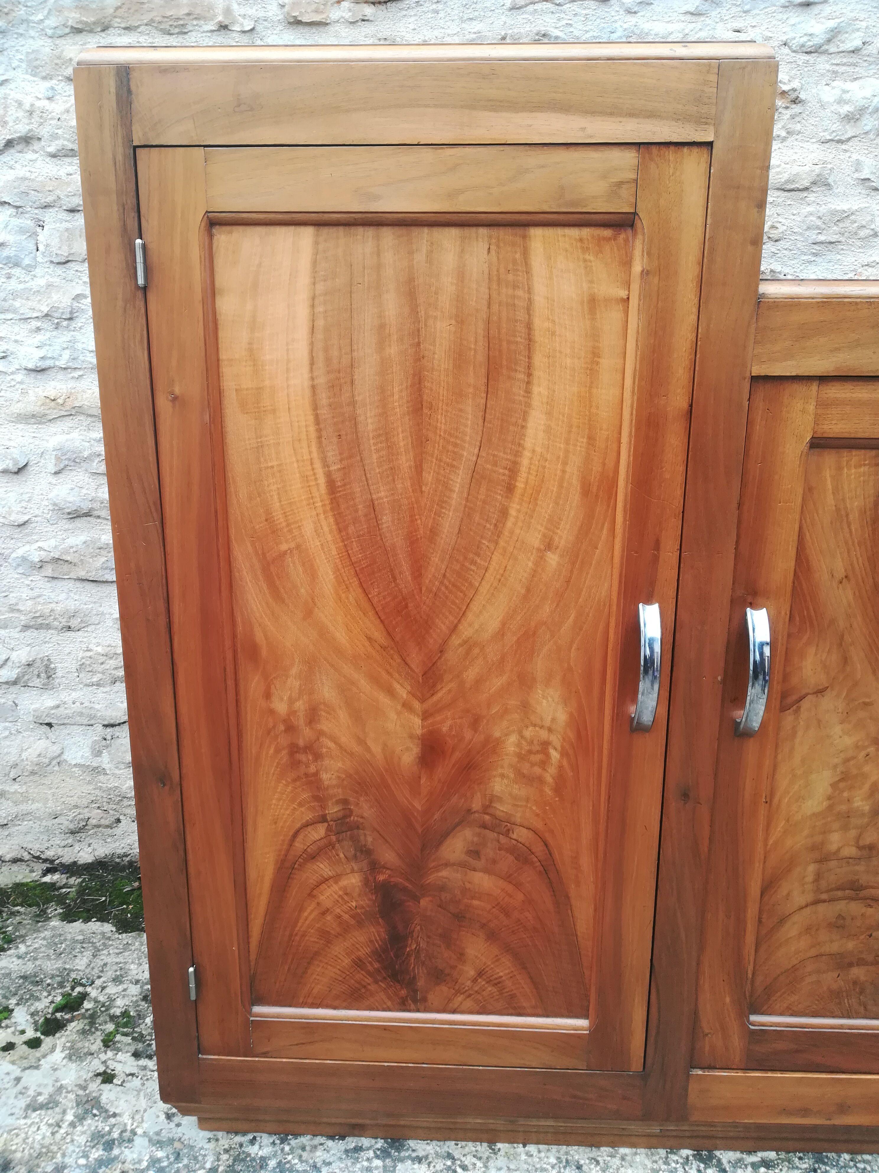 Asymmetric solid walnut buffet