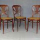 3 chaises Thonet N° 642 de 1910 "rare modéle papillon"
