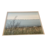 Tableau encadré la Camargue signé Michel Tombereau