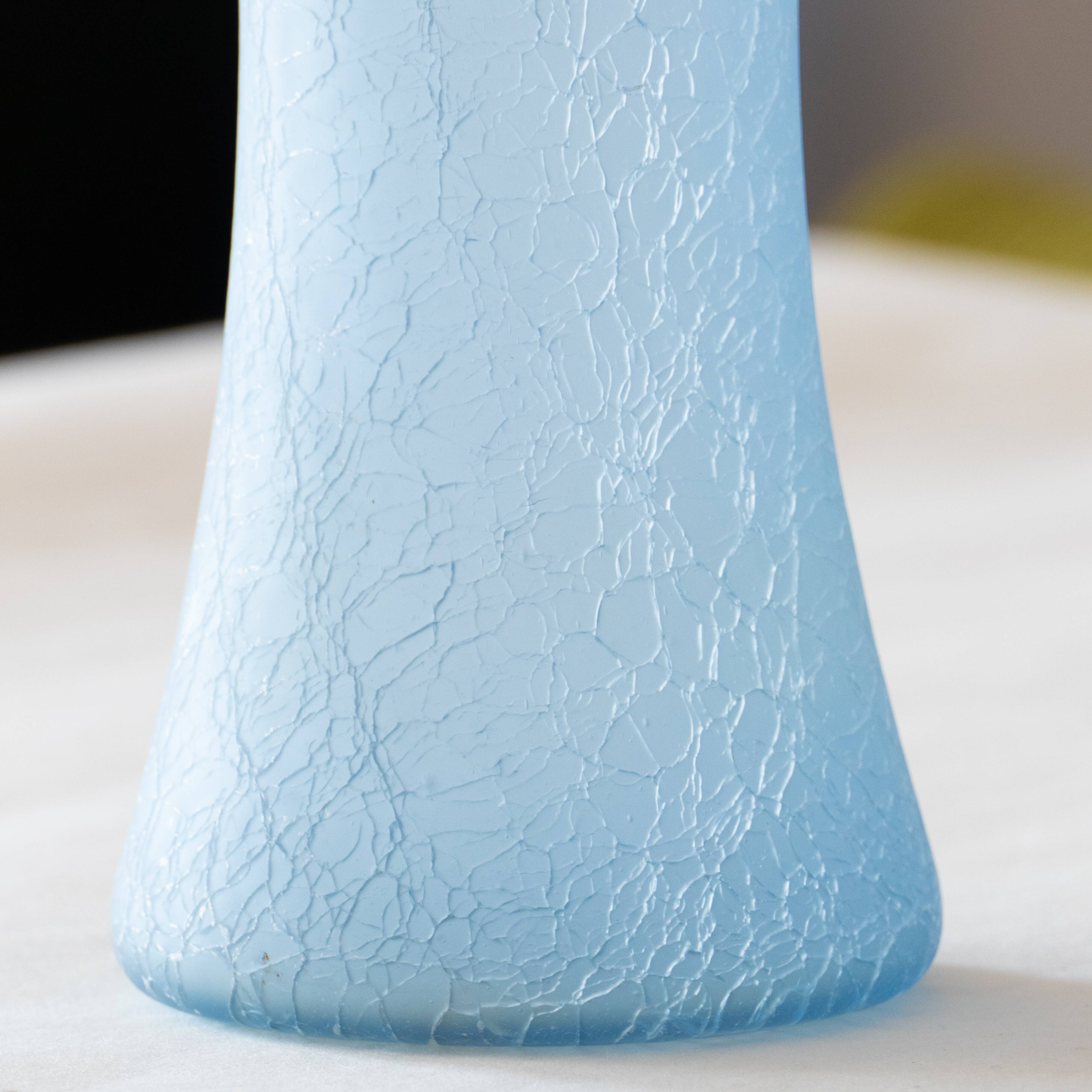 Vase vintage en verre craquelé