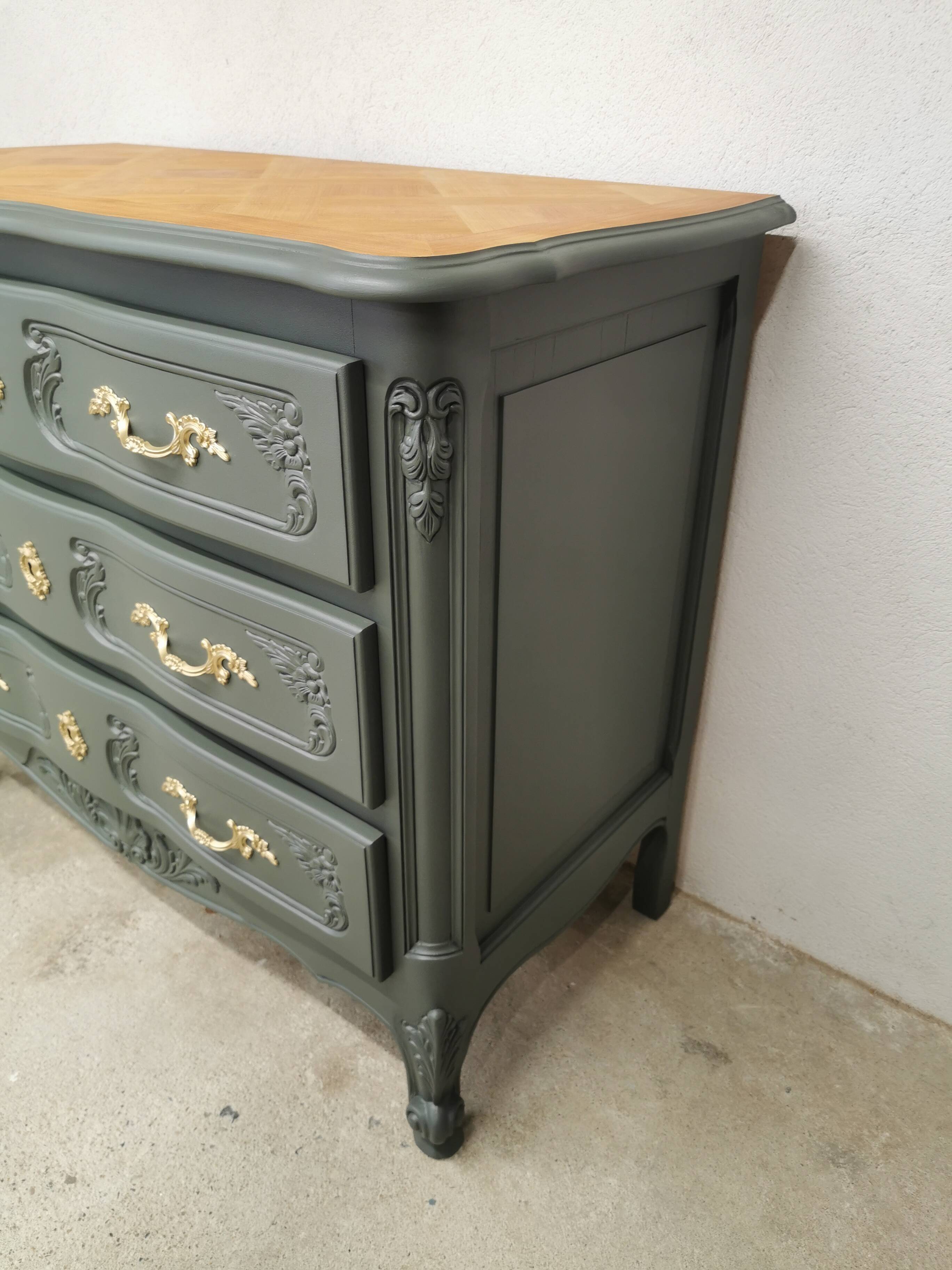 Vintage cherry wood commode refurbished