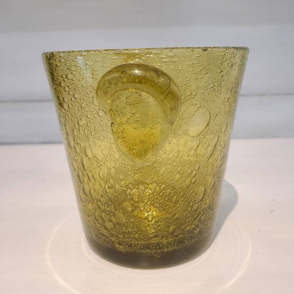 Seau à glace marque Biot verre soufflé bullé Vintage
