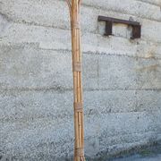 Coat rack parrot in rattan and bamboo