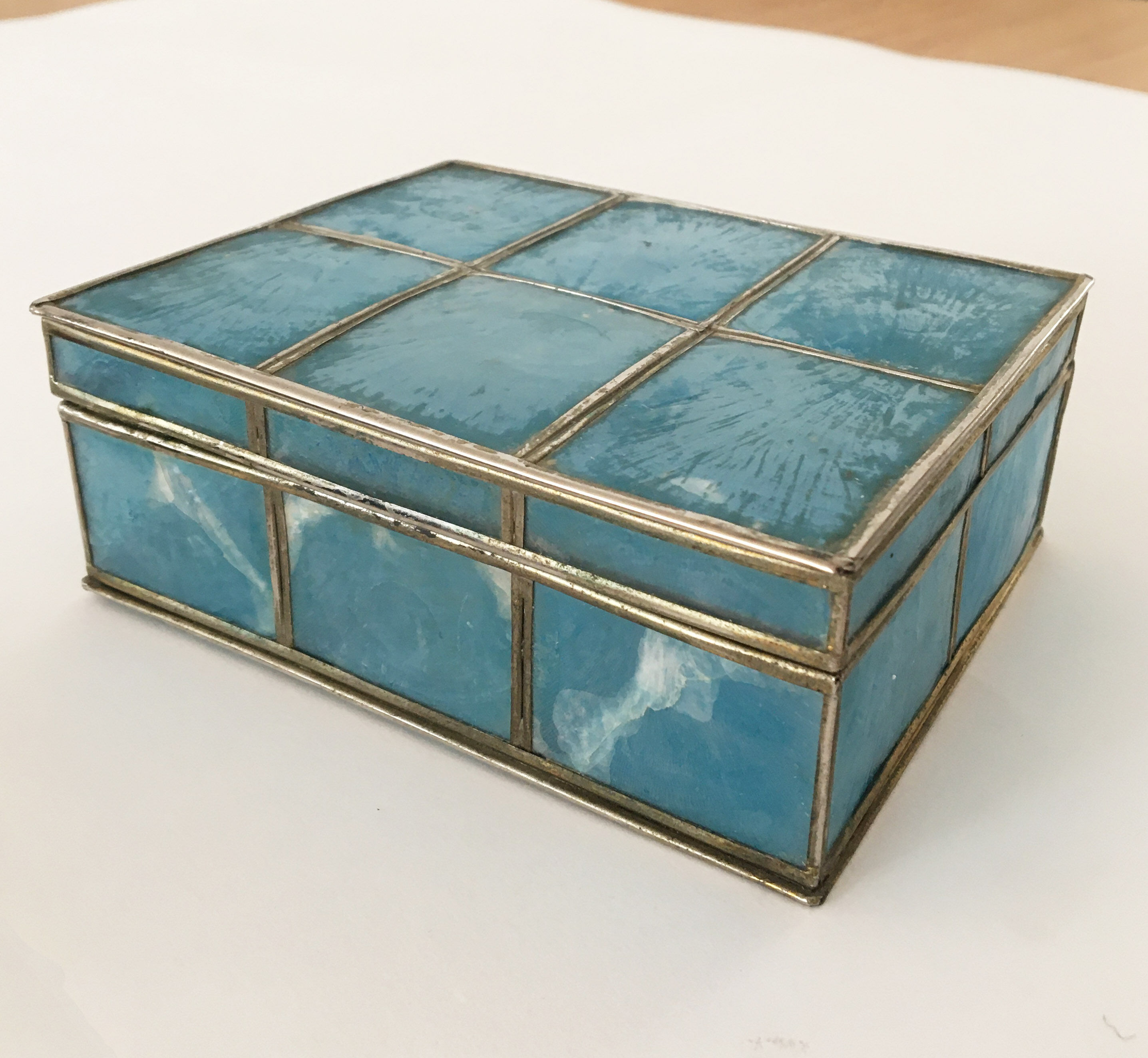 Blue mother-of-pearl box