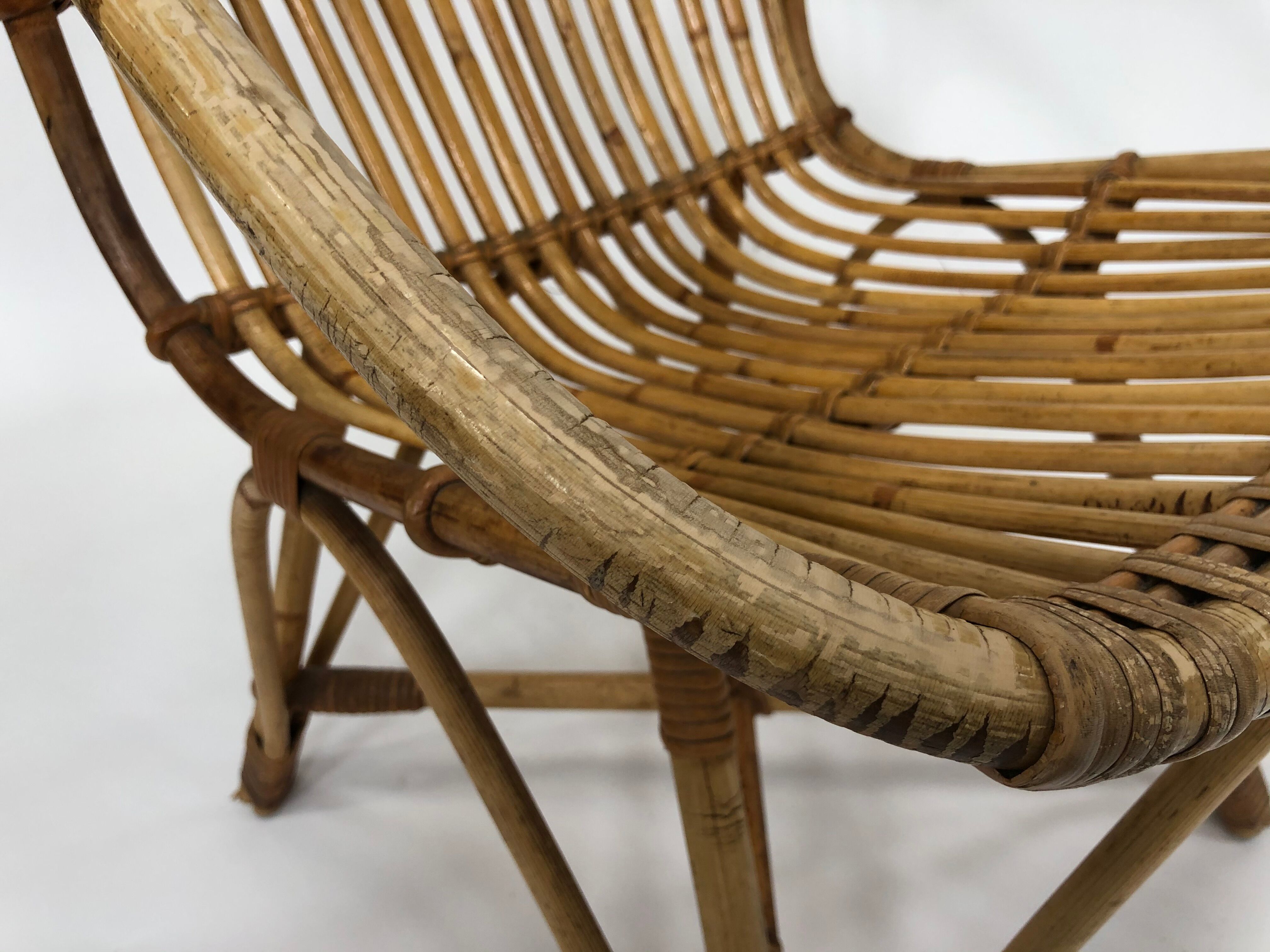Rohe Noordwolde rattan chair, 1960, Netherlands