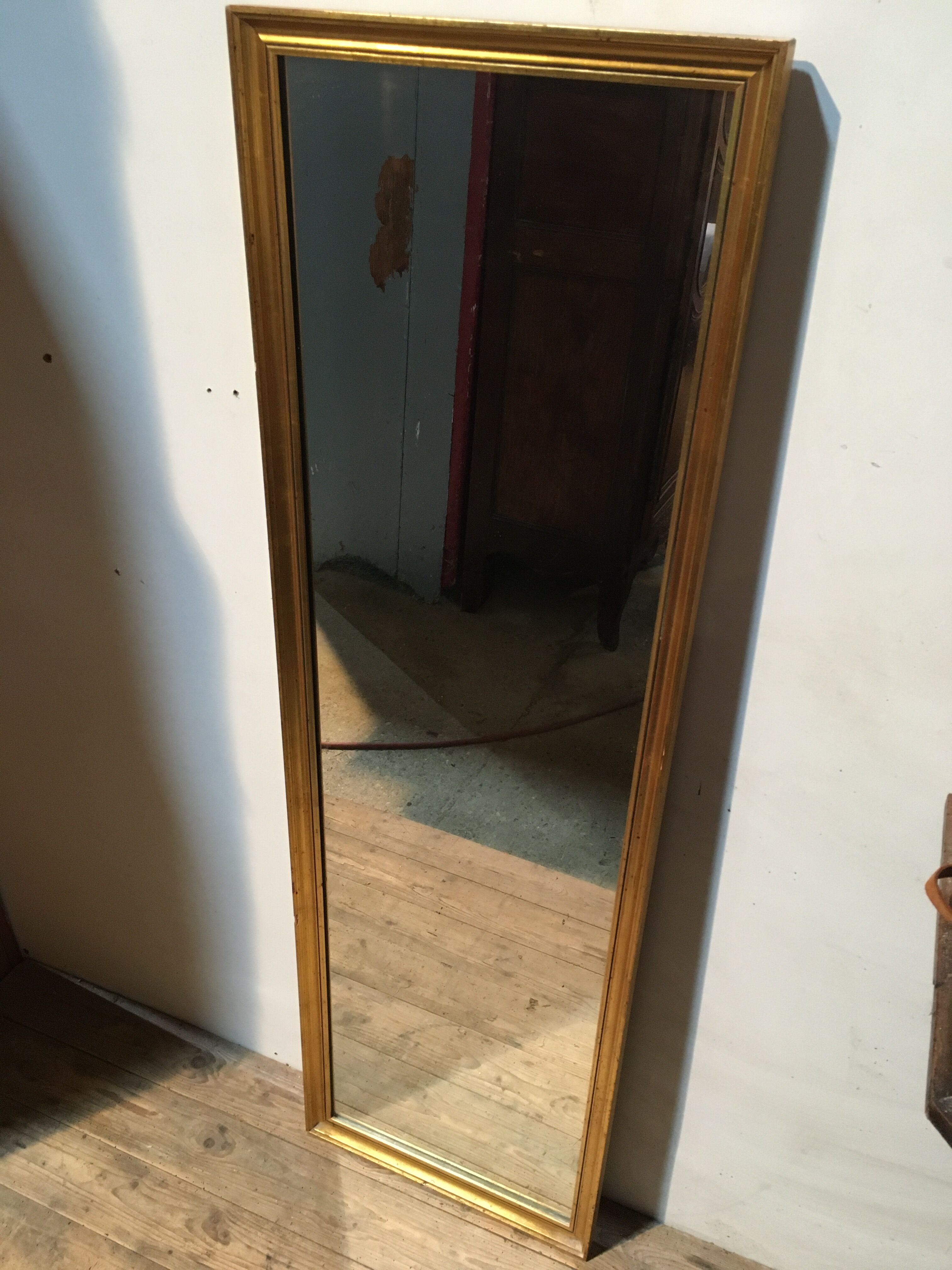 Golden mirror 38x125cm