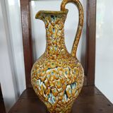 Vallauris style pitcher vase with honey enamel 1960/1970