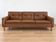 Vintage Scandinavian Peem Oy mid-century 3 person sofa in cognac leather 1960s