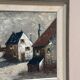 Original Swedish Oil on Canvas – "Houses", Unknown Author – Signed, Vintage and Framed – 61 x 51 cm (24 x 20 inches)